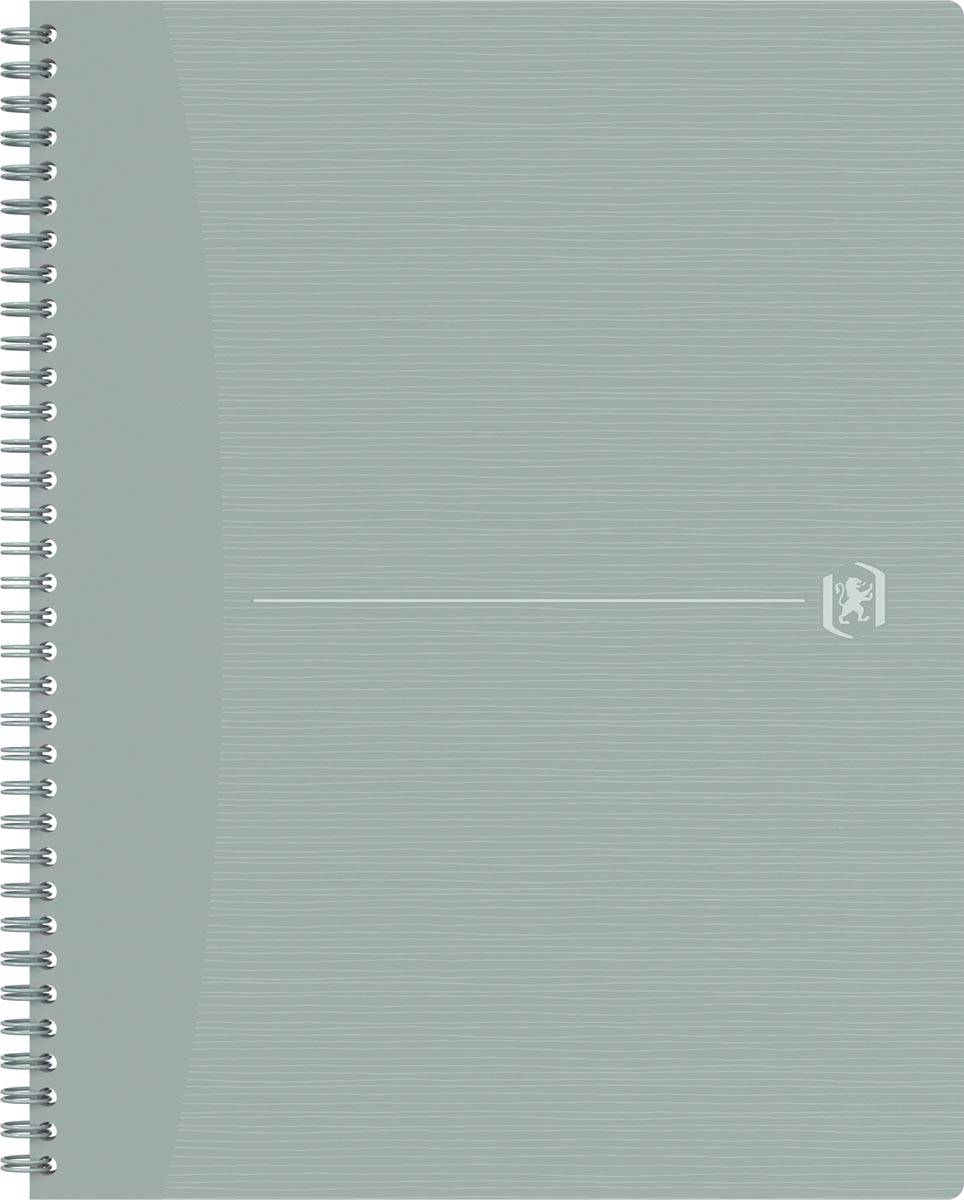Oxford Origin spiraalschrift, ft A4+, 140 bladzijden, geruit 5 mm, grijs