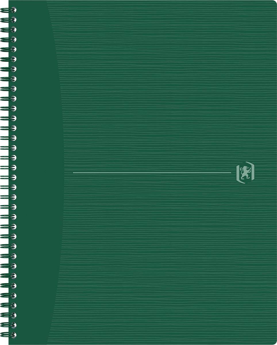 Oxford Origin spiraalschrift, ft A4+, 140 bladzijden, geruit 5 mm, groen
