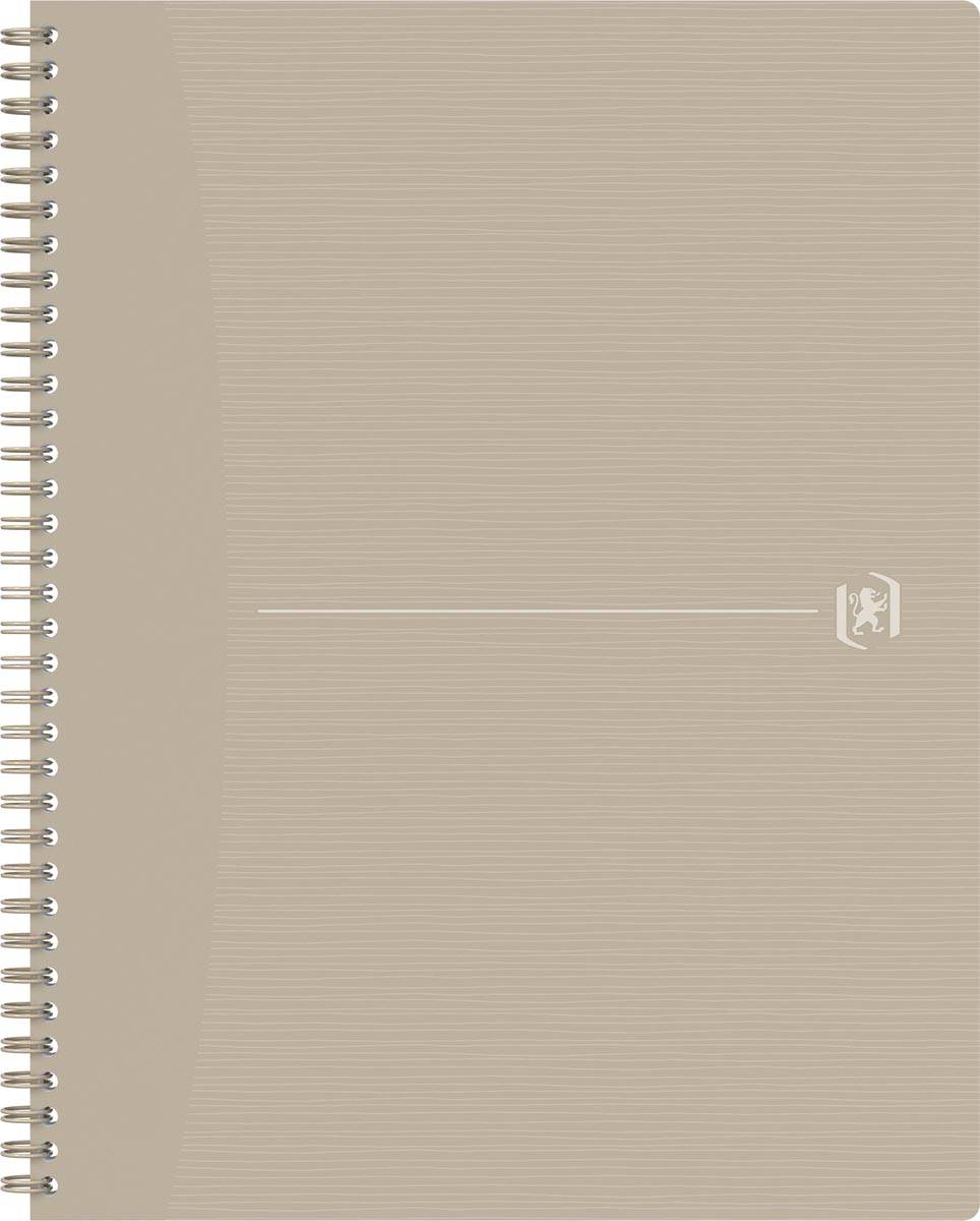 Oxford Origin spiraalschrift, ft A4+, 140 bladzijden, geruit 5 mm, zand