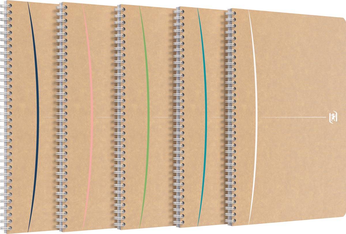 Oxford Touareg spiraalschrift, 180 bladzijden, ft A4, gelijnd, geassorteerde kleuren