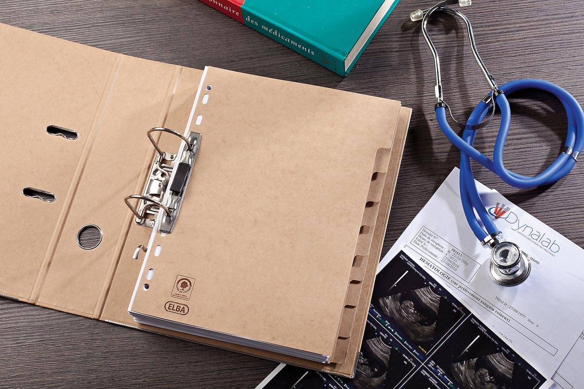 OXFORD Touareg tabbladen, uit karton, ft A4, onbedrukt, 11-gaatsperforatie, 5 tabs