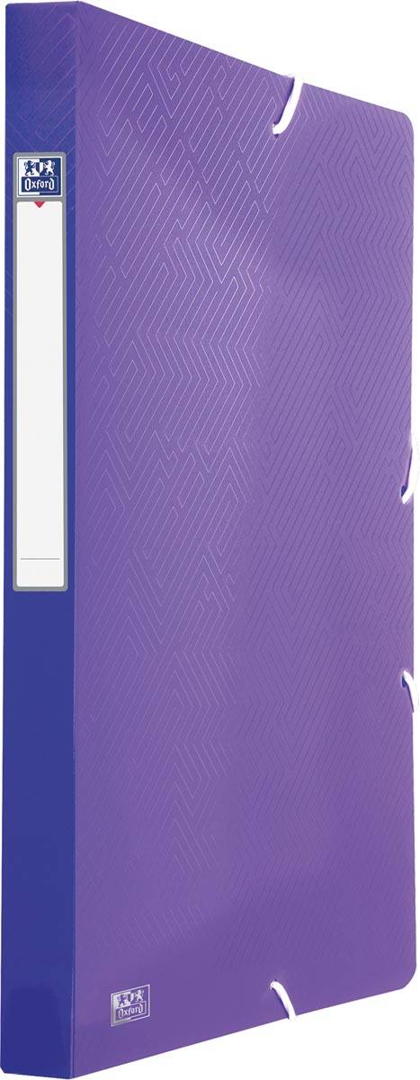 Oxford Urban elastobox uit PP, formaat 24 x 32 cm, rug van 2,5 cm, geassorteerde transparante kleuren