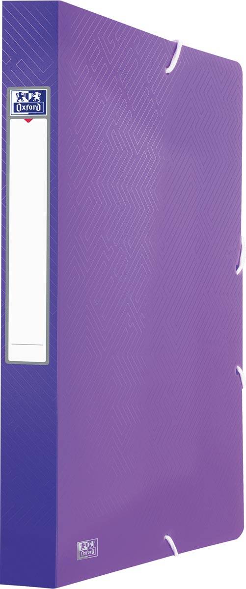 Oxford Urban elastobox uit PP, formaat 24 x 32 cm, rug van 4 cm, geassorteerde transparante kleuren