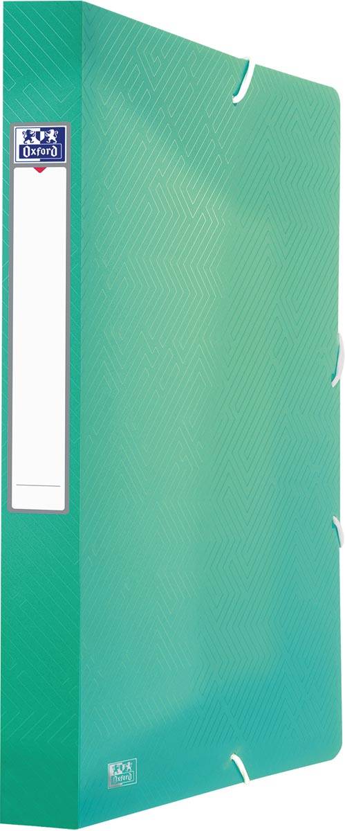 Oxford Urban elastobox uit PP, formaat 24 x 32 cm, rug van 4 cm, geassorteerde transparante kleuren