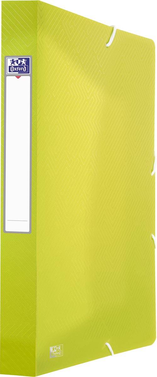 Oxford Urban elastobox uit PP, formaat 24 x 32 cm, rug van 4 cm, geassorteerde transparante kleuren