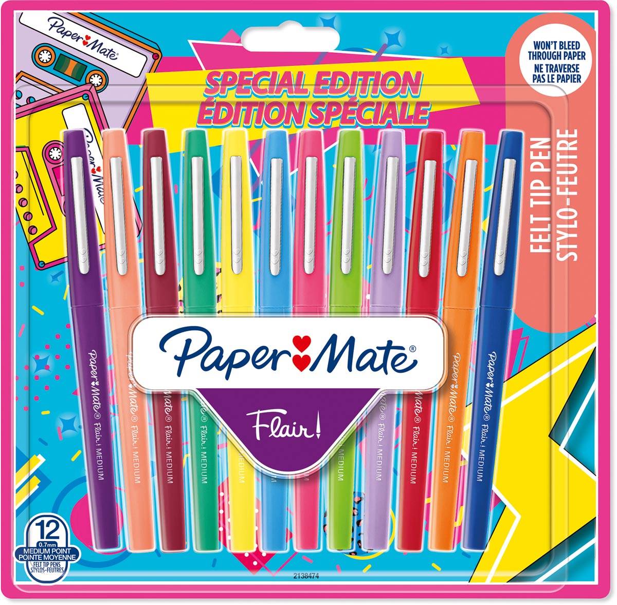 Paper Mate viltstift Flair Retro, blister van 12 stuks