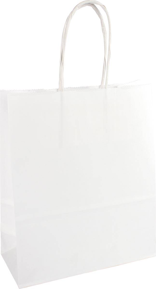 Papieren zak, ft 32 x 12 x 41 cm, wit