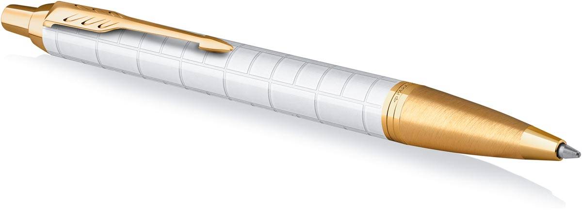 Parker IM Premium balpen, medium, in giftbox, Pearl (wit/goud)