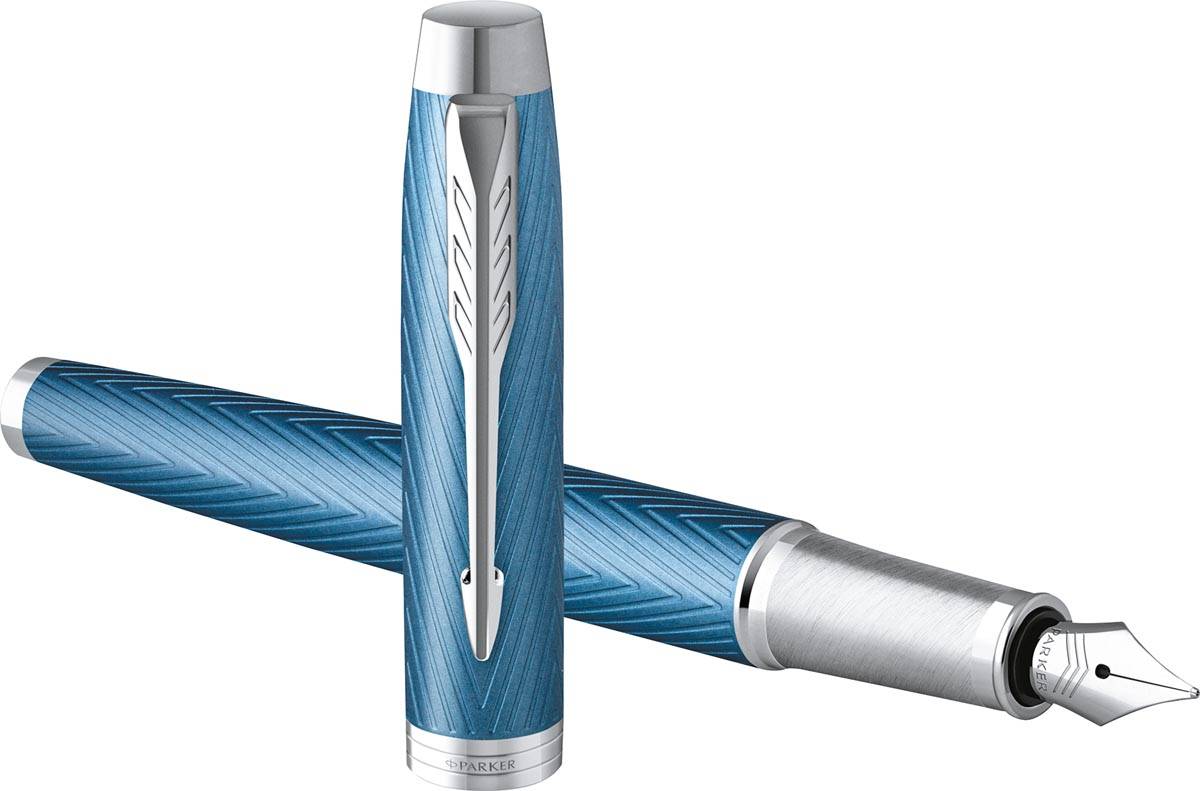 Parker IM Premium vulpen, fijn, in giftbox, blue (blauw/zilver)