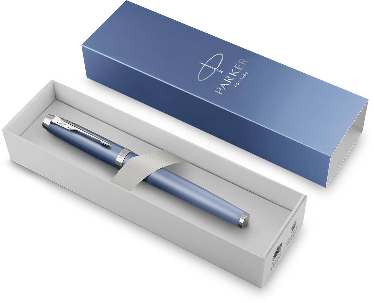 Parker IM Rituals vulpen , blauw CT, fijn, giftbox
