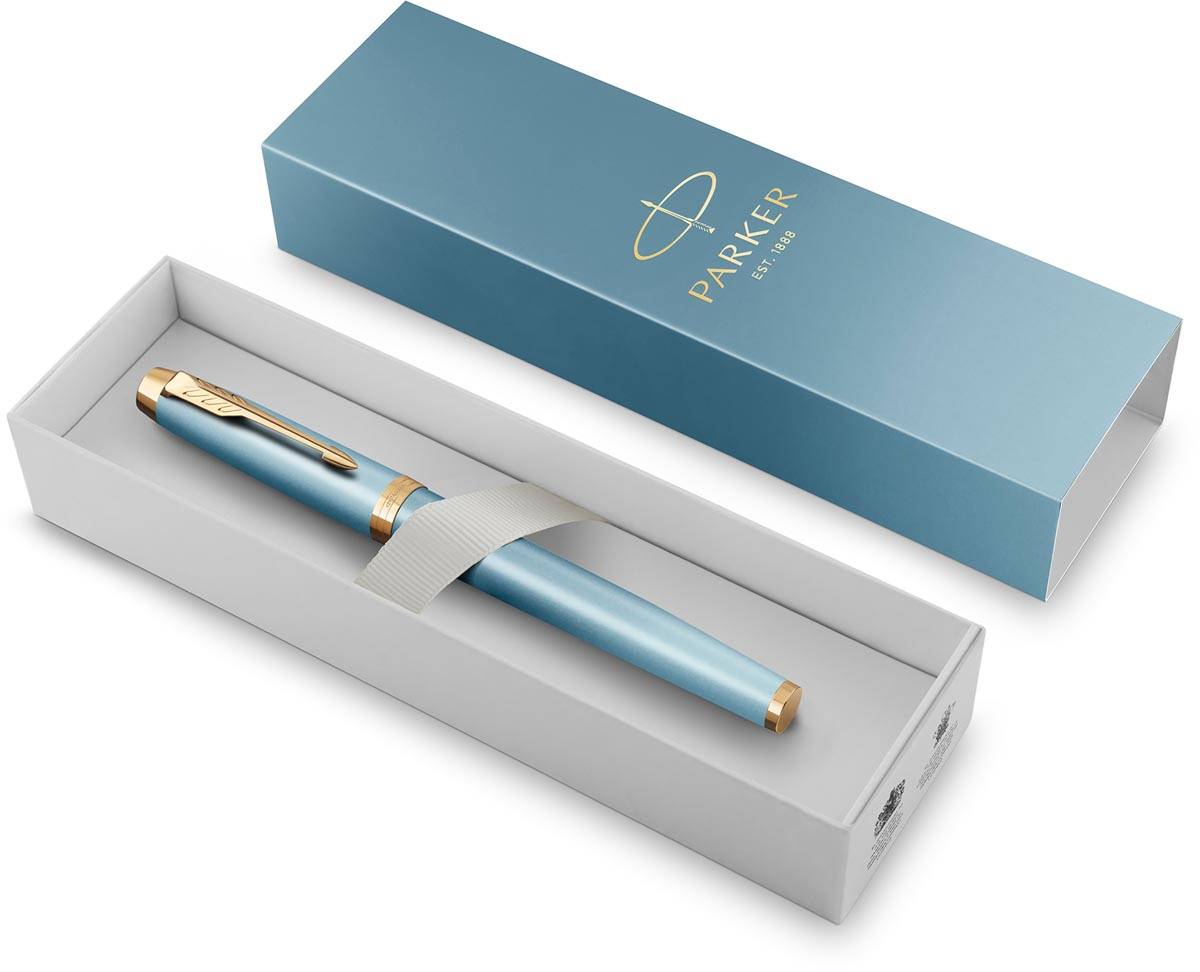 Parker IM Rituals, vulpen, turkoois GT, medium, giftbox