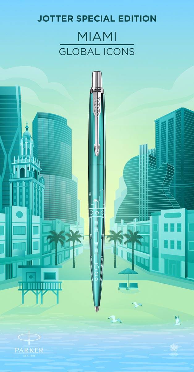Parker Jotter balpen, special edition Miami, medium, in giftbox