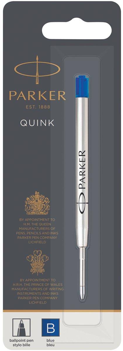 Parker Quinkflow vulling voor balpen breed, blauw, op blister