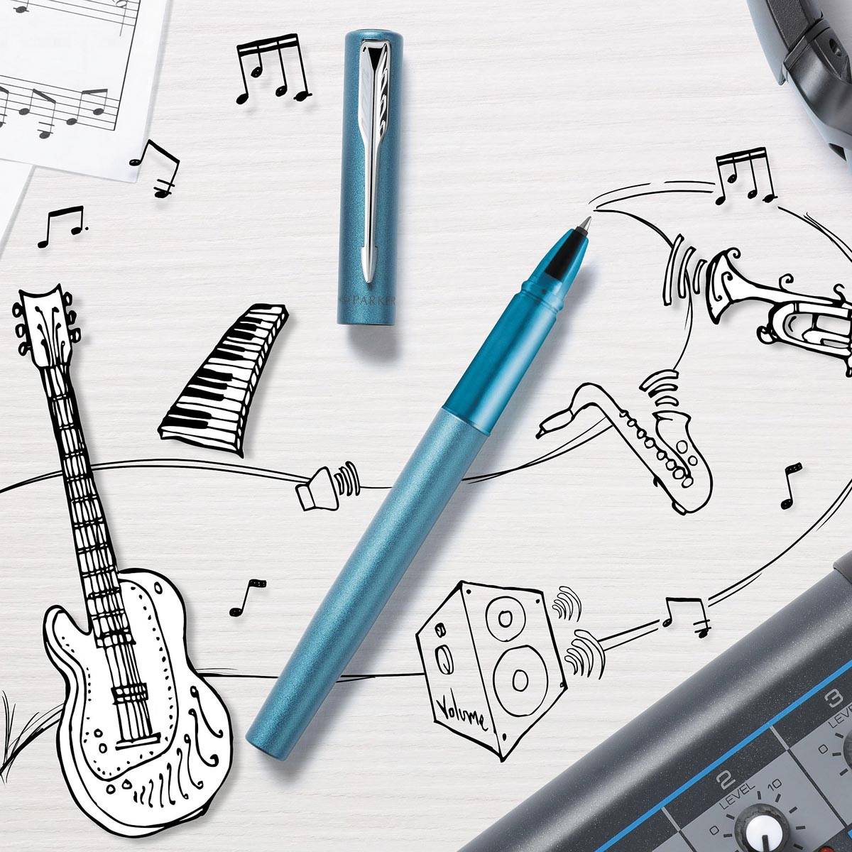 Parker roller Vector XL, fijn, in giftbox, turkoois