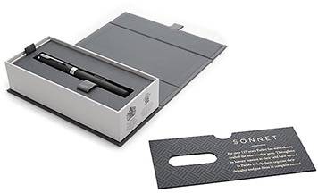 Parker Sonnet vulpen, Matte Black CT, medium, in giftbox