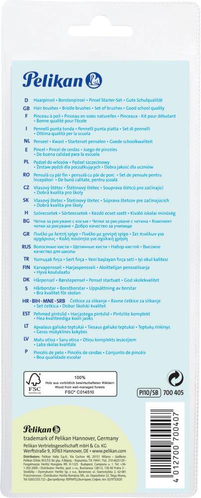 Pelikan penselenset , blister van 10 stuks