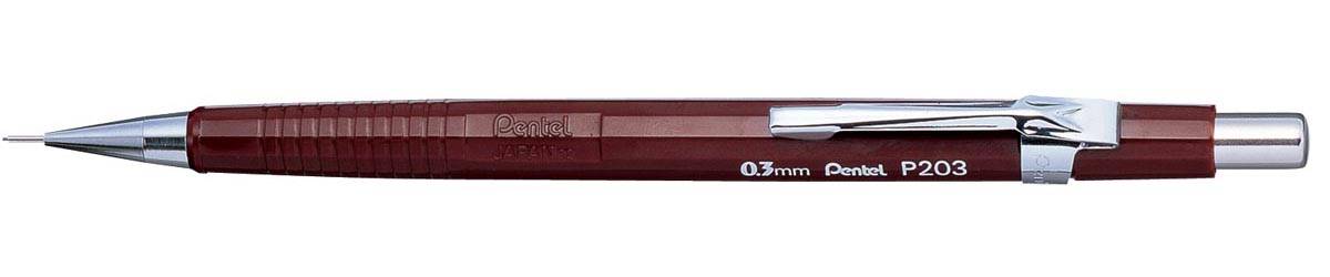 Pentel vulpotlood voor potloodstiften: 0,3 mm, bruine houder