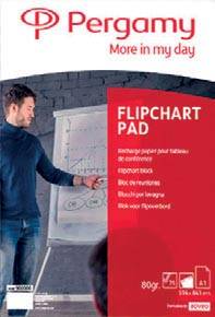 Pergamy flipchartpapier Natura, gerecycleerd, ft 65 x 98, geruit, rol met 50 blad