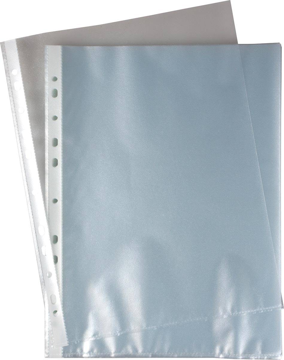 Pergamy geperforeerde showtas, ft A4, 11-gaatsperforatie, gekorrelde PP van 50 micron, pak van 100 stuks