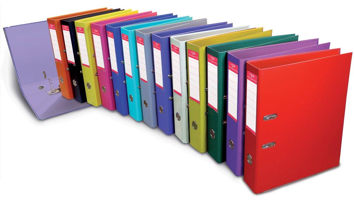 Pergamy ordner, voor ft A4, volledig uit PP, rug van 5 cm, lichtblauw