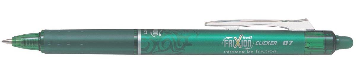 Pilot FriXion Ball Clicker roller, intrekbaar, medium punt, 0,7 mm, groen