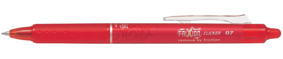 Pilot FriXion Ball Clicker roller, intrekbaar, medium punt, 0,7 mm, rood