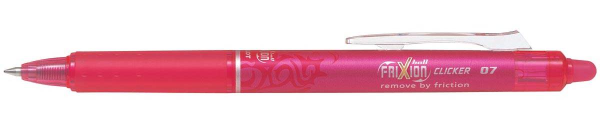Pilot FriXion Ball Clicker roller, intrekbaar, medium punt, 0,7 mm, roze