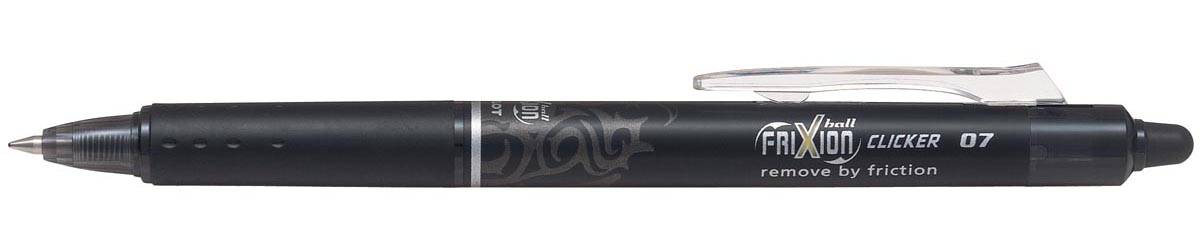 Pilot FriXion Ball Clicker roller, intrekbaar, medium punt, 0,7 mm, zwart