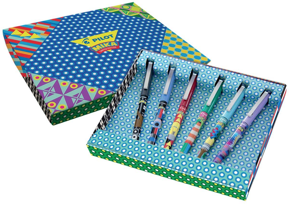 Pilot roller Hi-Tecpoint Mika Limited Edition, geschenkdoos met 6 rollers