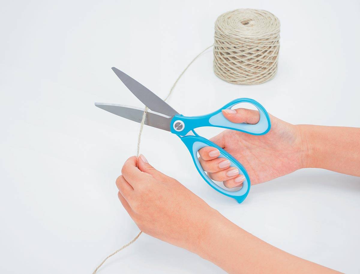 Plus FitCut Curve SMART schaar voor linkshandigen, 17,5 cm, blauw, op blister