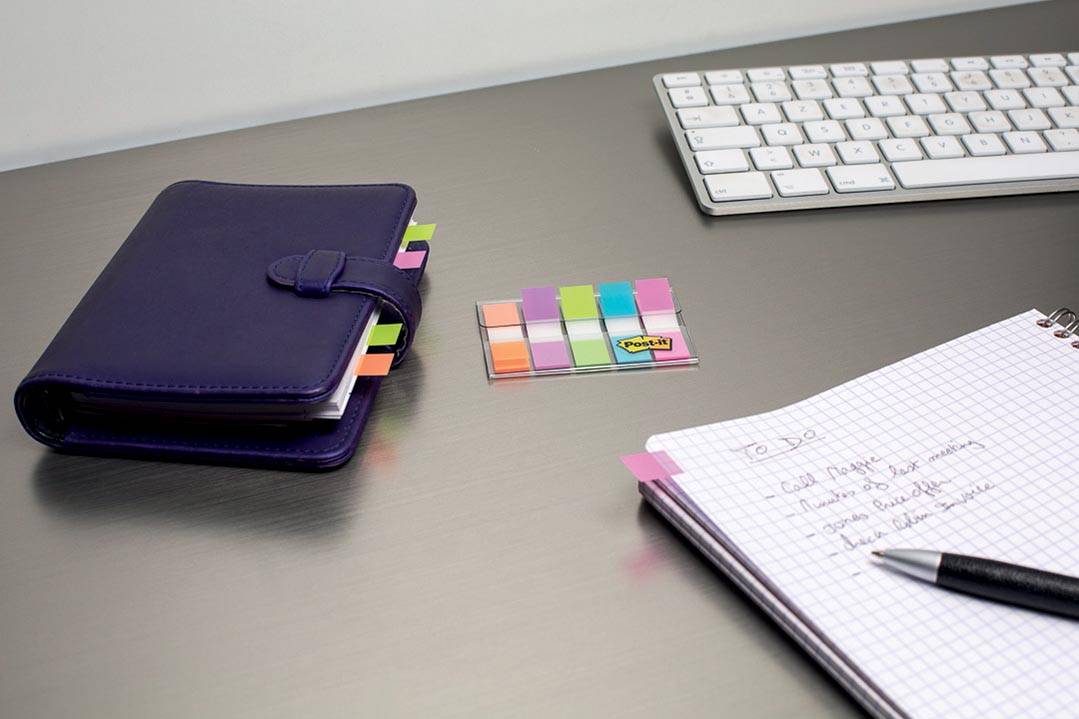 Post-it Index, ft 11,9X43,2 mm, blister met 5 kleuren, 20 tabs per kleur