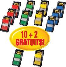 Post-it Index Standaard voordeelpak 10 + 2 GRATIS, geassorteerde kleuren