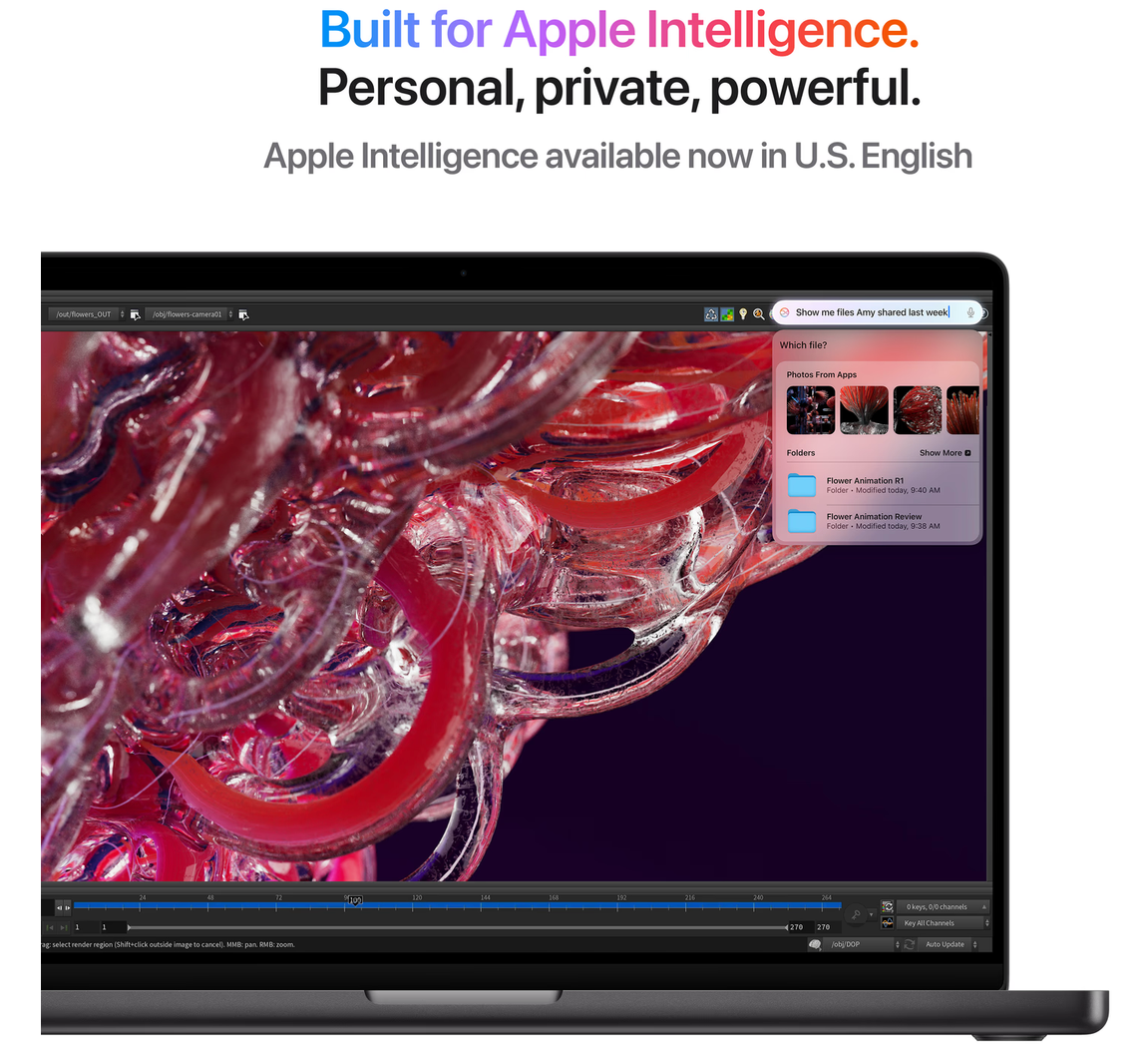 Apple MacBook Pro 14 inch (2024)  M4 (10 core CPU/10 core GPU) 16GB/512GB Spacezwart, QWERTY