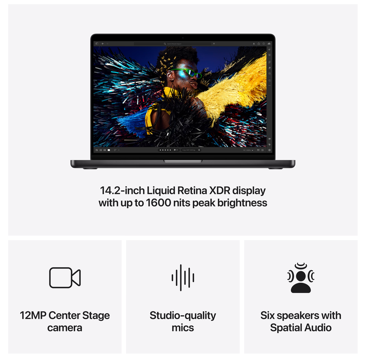 Apple MacBook Pro 14 inch (2024)  M4 (10 core CPU/10 core GPU) 16GB/512GB Spacezwart, QWERTY