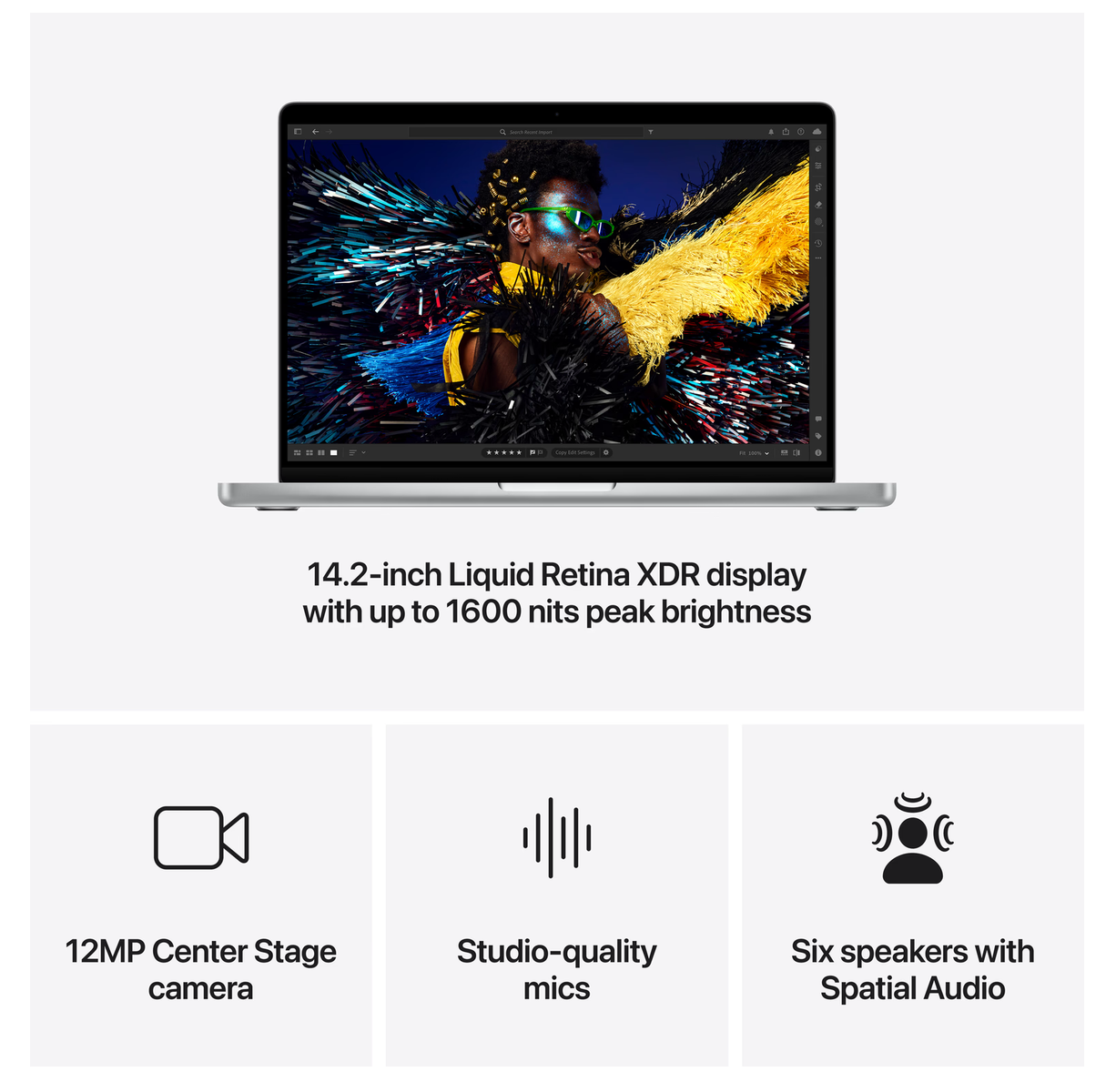 Apple MacBook Pro (2024) 14inch  M4 10‑core CPU, 10‑core GPU, 16GB ram, 512GB Zilver, QWERTY