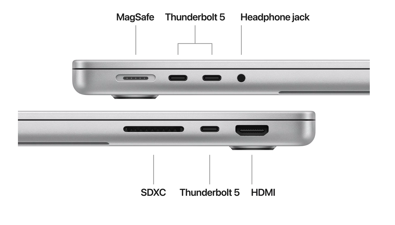 Apple MacBook Pro 14,2 inch (2024)' - M4 Pro, 12 Core CPU, 16 Core GPU, 24GB RAM, 512GB SSD, Zilver, QWERTY