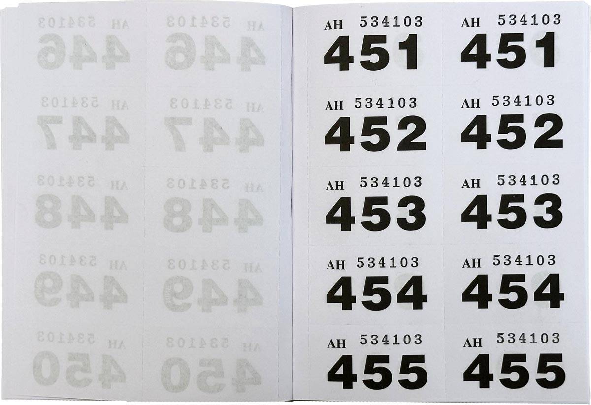 Pukka Pad genummerde loterij- en garderobetickets 1-1000