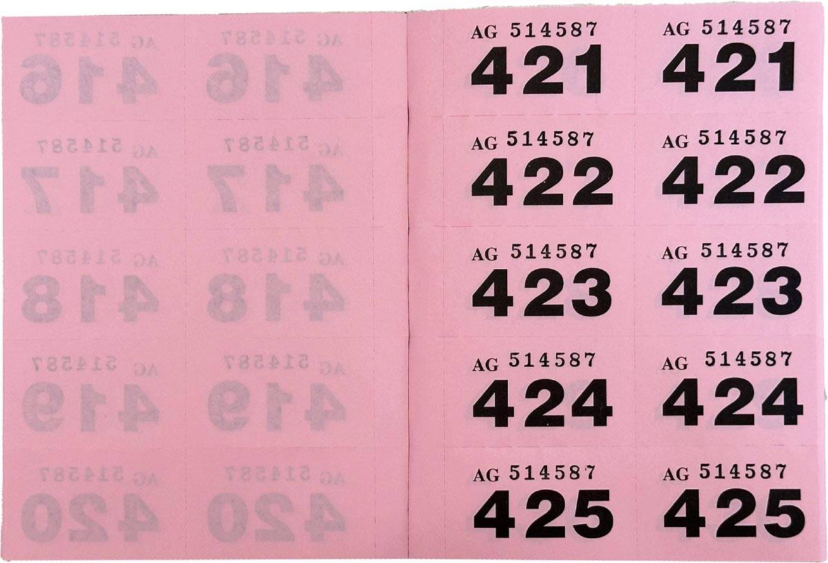 Pukka Pad genummerde loterij- en garderobetickets 1-1000