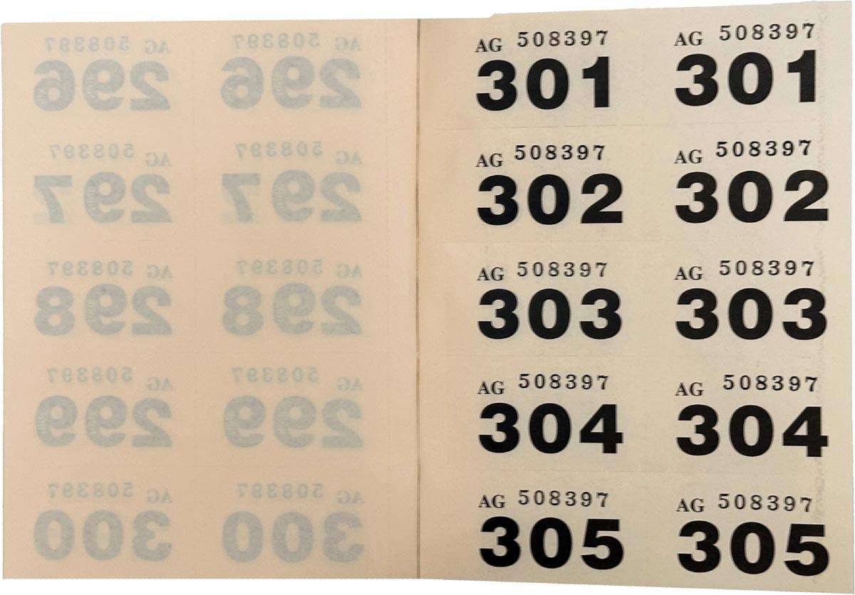 Pukka Pad genummerde loterij- en garderobetickets 1-1000