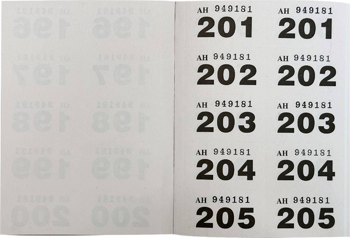 Pukka Pad genummerde loterij- en garderobetickets 1-500