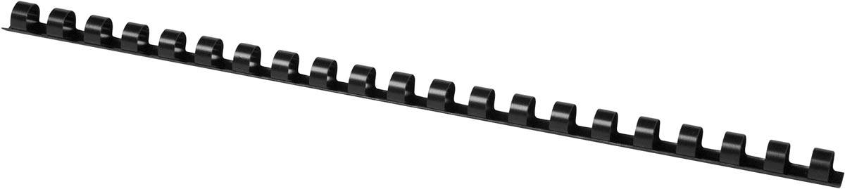Q-CONNECT bindrug 10mm 21 rings 100 stuks zwart