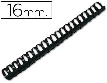 Q-CONNECT bindrug 16mm 21 rings 50 stuks zwart