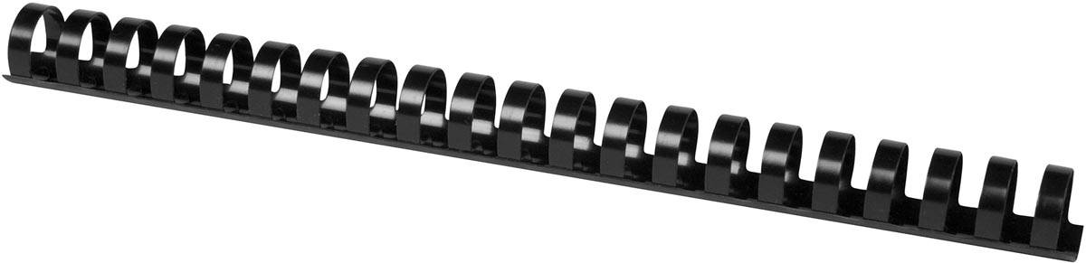 Q-CONNECT bindrug 22mm 21 rings 50 stuks zwart