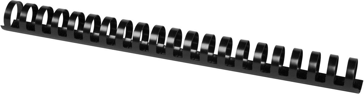 Q-CONNECT bindrug 25mm 21 rings 50 stuks zwart