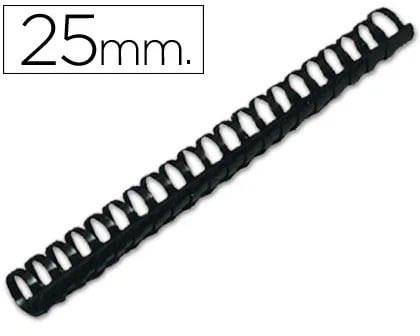 Q-CONNECT bindrug 25mm 21 rings 50 stuks zwart