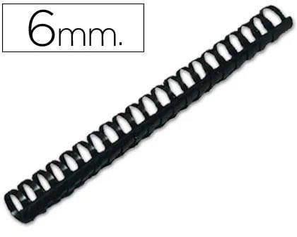 Q-CONNECT bindrug 6mm 21 rings 100 stuks zwart