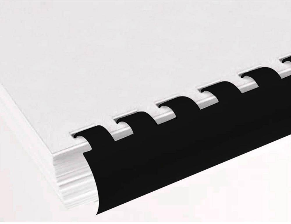 Q-CONNECT bindrug 6mm 21 rings 100 stuks zwart
