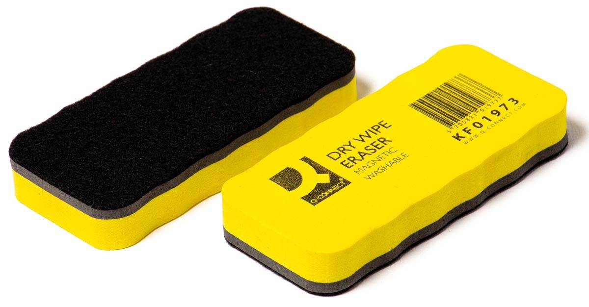 Q-CONNECT bordenwisser, magnetisch, wasbaar, geel