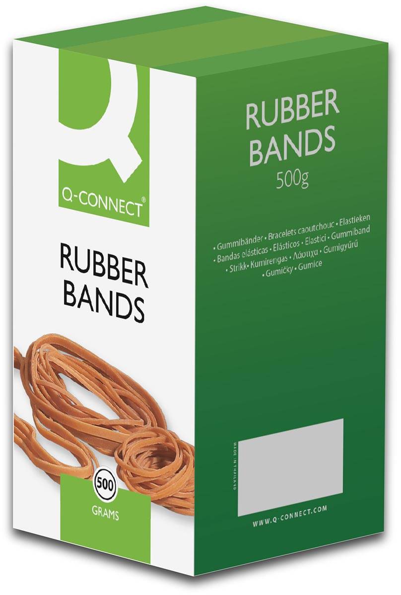 Q-CONNECT elastieken, breedte 0,9 mm, lengte 125 mm, nr 77, doos van 500 g