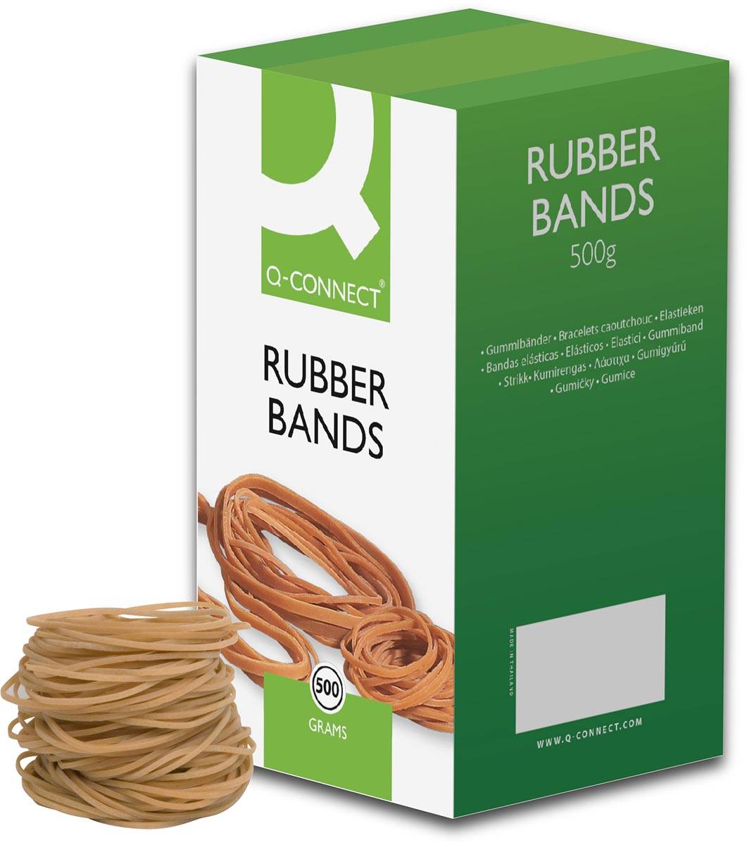 Q-CONNECT elastieken, breedte 1,5 mm, lengte 80 mm, nr 18, doos van 500 g